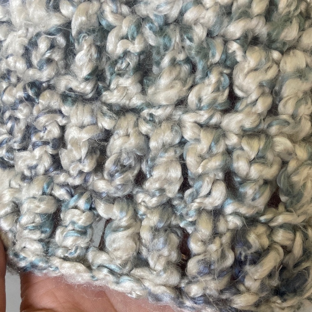 Handmade Crochet Cropped Top Hollow Out Long Sleeve Knit Sweater Cover Ups Sz S - Picture 4 of 9